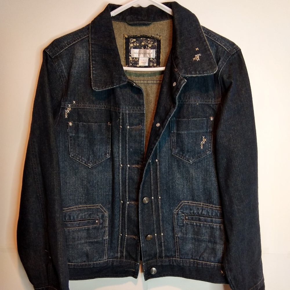 Christopher & Banks Dark Wash Jean Jacket Size L